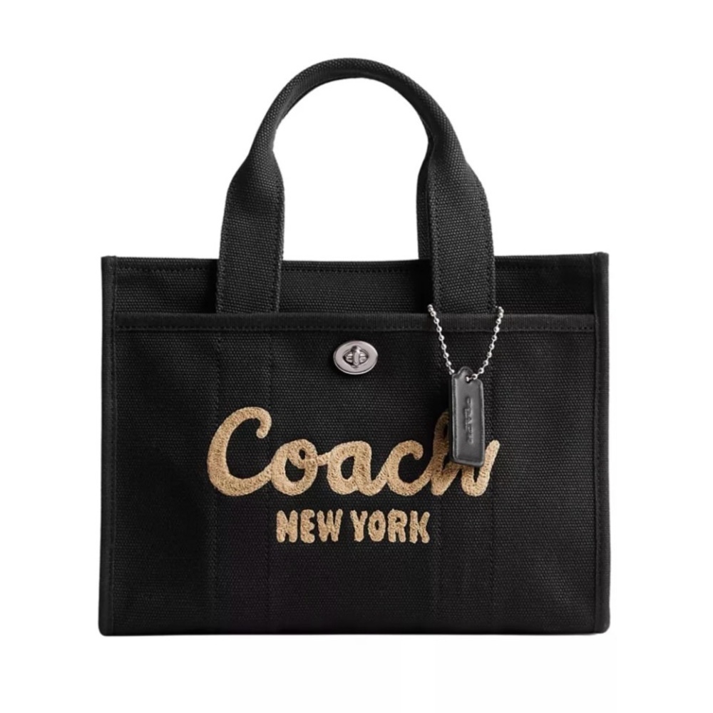 Coach Black and Gold Canvas Tote